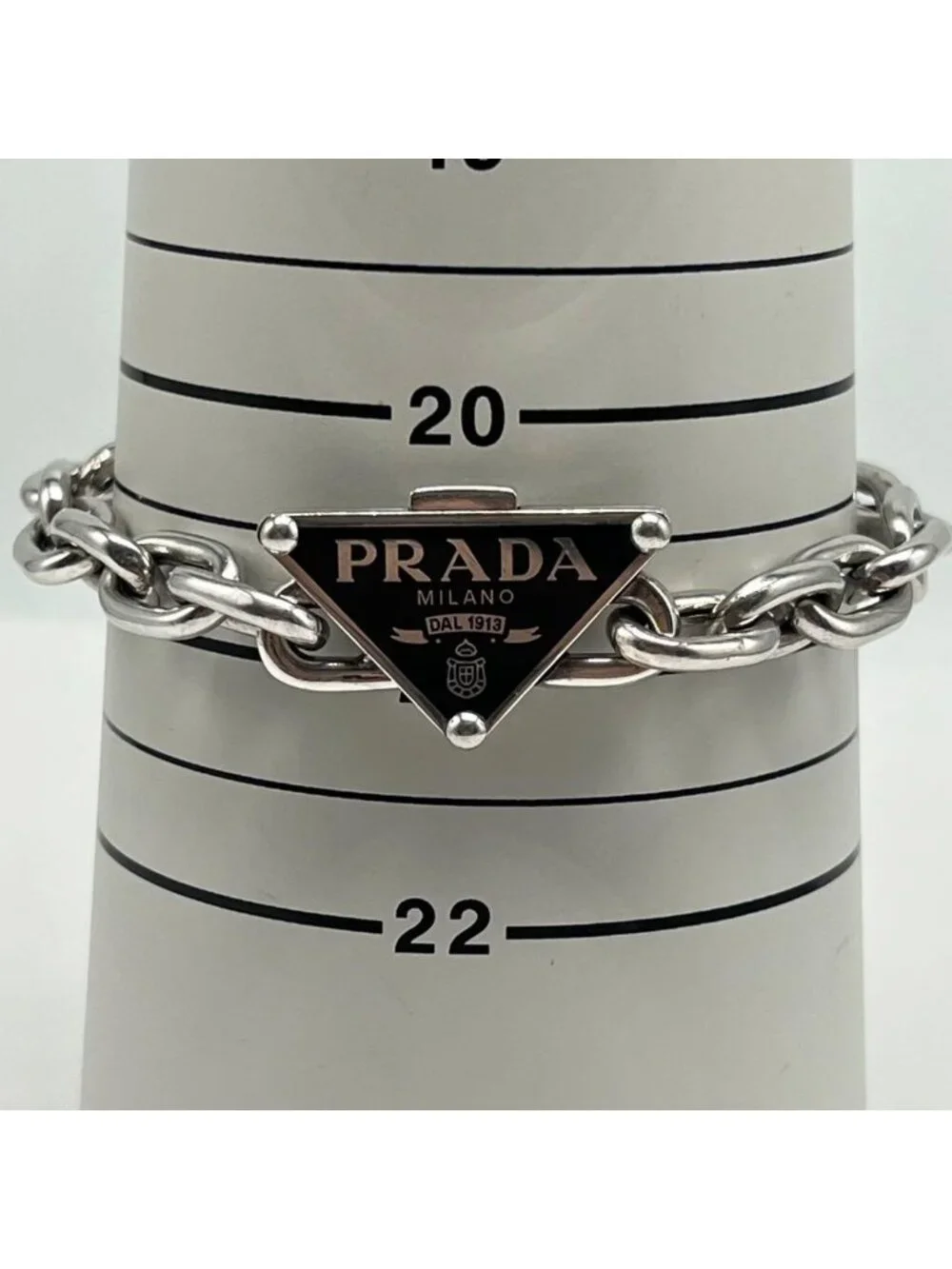 Prada Triangle Logo Bracelet 925 Sterling Silver